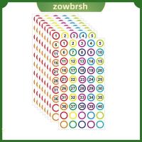 ZOWBRSH 1นิ้วค่ะ สติกเกอร์ตัวเลขตัวเลข กาวในตัว 1-40ครับ ฉลากป้ายกำกับ 500ชิ้นค่ะ สีสันสดใส สติ๊กเกอร์ฉลากสติ๊กเกอร์ การจัดระเบียบ