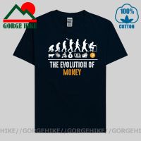 Gorgehike Men S T-Shirt The Evolution Of Money Funny Bitcoin Tees Crypto Coin Cryptocurrency T Shirts Plus Size Clothing