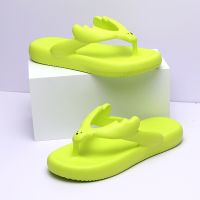 the flip-flops cross-border outdoor female fashion bottom of step on shit feeling wedges lovers beach cool mens slippers