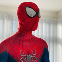 Morales Raimi คอสเพลย์ Zentai ชุด Peter Parker ซูเปอร์ฮีโร่ไลคร่าคอสตูม Complet