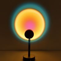USB Powered Sunset Lamp Rainbow LED Night Light Atmosphere For Bedroom Background Wall Projector Home Decoration Floor Lamp