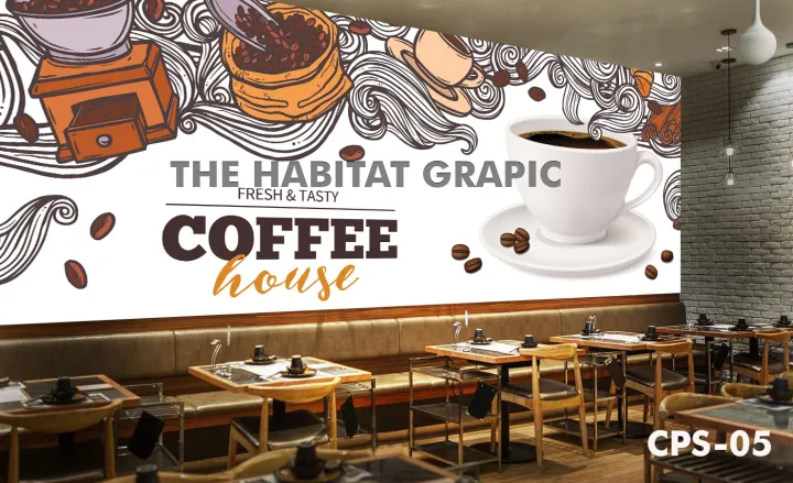 PROMO!! Wallpaper cafe shop wallpaper dinding cafe kopi wallpaper