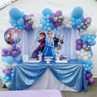 193pcs Frozen Balloons Garland Elsa Princess Foil Balloon Silver Chrome Ballon Helium Air Globos Birthday Party Decors