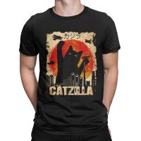 เสื้อยืดพิมพ์ลายแฟชั่น เสื้อยืดแขนสั้นลําลอง พิมพ์ลายอนิเมะ Catzilla Japan Catten Lover แฟชั่นฤดูร้อน สําหรับผู้ชาย  GRZN