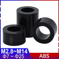 ☞ M2.8 M3 M14 Black Insulation ABS Isolation Column PC Board Elevate Gasket Ring Round Hole Nylon Plastic Cushion Through Column