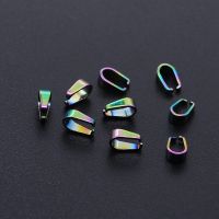 10pcs/lot Stainless Steel Pendant Rainbow Pinch Bail Clip Accessory Connector Buckle Jewelry Making Findings