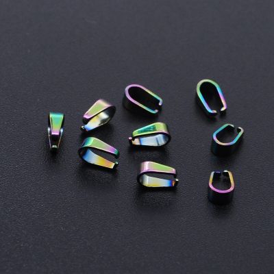 10pcs/lot Stainless Steel Pendant Rainbow Pinch Bail Clip Accessory Connector Buckle Jewelry Making Findings