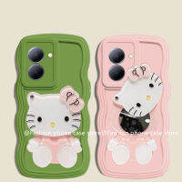 เคส VIVOY36 Phone Case VIVO Y36 5G 4G เรียบง่ายลายคลื่นของเเข็งสีใหญ่พร้อม Hellokitty ปกป้องเลนส์กระจกแต่งหน้าฝาครอบแบบนิ่ม2023