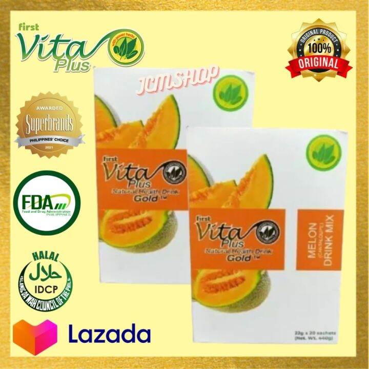 100 Original First Vita Plus Melon Gold (Twin Pack) Natural Drink Mix