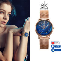 SHENGKE - Midnight Paris K0103 Watch Business Watch Fashion Watch Stainless Steel Strap Quartz Watch Waterproof Japanese Movement Gift Box Mesh Strap Ladies Watch - Midnight Paris K0103