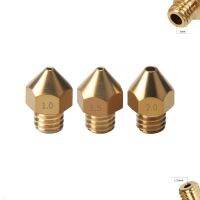 MEGA 2PCS/lot 3D Printer Large Caliber Copper Nozzle M6 1.0mm 1.5mm 2.0mm Large Diameter For 1.75mm 3mm Filament 3D Printer Part