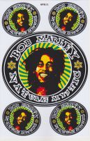 weatherproof sticker decal Bob Marley Music Racing Sponsor Reggae สติกเกอร์ เคลือบกันน้ำ UV ไดคัท ติดรถยนต์ มอเตอร์ไซด์ รถแข่ง บิ๊กไบค์ UV and Waterproof 27x18 cm