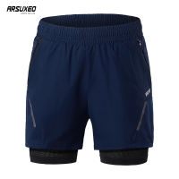 ARSUXEO Mens Running Shorts Gym Training Exercise Outdoor Sports Jogging 2 in 1 Shorts with Longer Liner Quick Dry Breathable