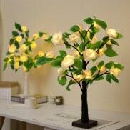 LED Để Bàn Ánh Sáng Đèn Hoa Hồng Cây USB Trang Trí Tiệc Trang Trí Giáng