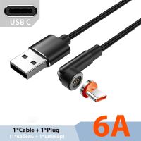 สายเคเบิลแม่เหล็ก6A แบบที่ชาร์จไฟรวดเร็ว USB สายเคเบิ้ล Type C สำหรับ Huawei เป็นเกียรติแก่3A สายสำหรับ iPhone Usb 18W Samsung ชาร์จแม่เหล็ก Xiaomi