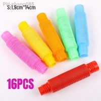 16pcs/Set Mini Pop Tubes Sensory Toy For Adult Fidget Stress Relieve Toys Kid Autism Anti Stress Plastic Bellows Squeeze Toy