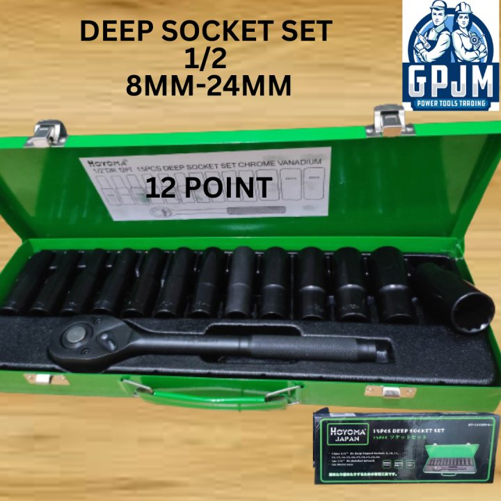 DEEP SOCKET SET 1/2" SIZE HEAVY DUTY Lazada PH