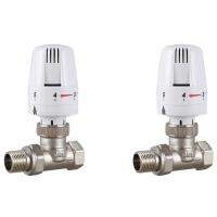 Brass Thermostatic Radiator Valve Straight Type Automatic Temperature Control Valve Floor Heating