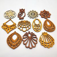 【YF】✷❀  10 pcs/lot Wood Jewelry Accessories Pendant Dangle Drop Earring Necklace Making Wholesale