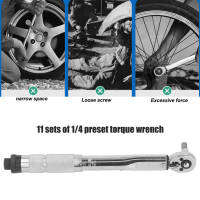 ชุดประแจแรงบิด 1/4 นิ้ว 1/4 นิ้วไดรฟ์ Hex Bit Socket Set สำหรับรถยนต์รถจักรยานยนต์เครื่องยนต์ขนาดเล็กการบำรุงรักษา