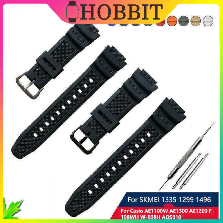 Rubber Watch Strap For SKMEI 1335 1299 1496 Casio AE1100W AE1300 AE1200 ...