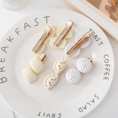 Girls Headwear Styling Tools Barrettes Dumpling Hair Clips Simulation Food Hair Clips Food Hairpins Bun Hairpins