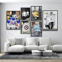 Mods อิตาลี Vespa Scooter Man Cave Nordic ภาพวาดโปสเตอร์และพิมพ์ผ้าใบ Wall Art Picture - Perfect Home Living Room Decor สำหรับ Retro Charm และสไตล์