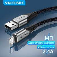 Vention สาย Apple ที่ผ่านการรับรองสายเคเบิลหลอดไฟ USB สายชาร์จเร็ว2.0 2.4A 480Mbps สำหรับ iPhone 12