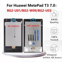 ชุดประกอบแท็บเล็ต3G ใหม่สำหรับ Huawei T3ขนาดกลางขนาด7 BG2-W09 BG2-U01จอแสดงผล LCD เมทริกซ์ U03 BG2หน้าจอสัมผัสกระจกกันรอยดิจิตอล