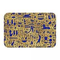 【cw】Ancient Egypt Egyptian Non-slip Doormat Bath Mat Hieroglyphic Lapis Lazuli And Gold Floor Car Entrance Door Rug Indoor Decor ！