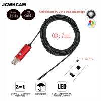 Jcwhcam กล้องส่องที่ส่องสาย Usb 7มม. ใหม่2023กล้องส่องสำหรับกล้องจิ๋วตรวจสอบแบบ Hd 5ม. กันน้ำ6 Led สำหรับโทรศัพท์พีซี