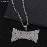 ❃♞۞ TOPGRILLZ New ESSKEETIT Pendant Necklace Mens Iced out Hip Hop Sliver Color Jewelry Charm Necklace For Men and Women Gifts