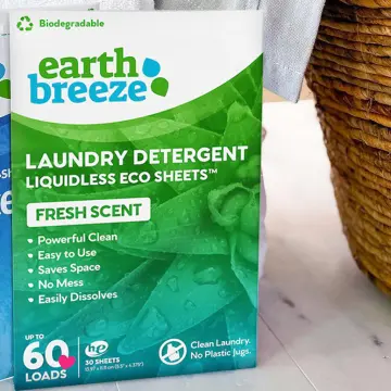 Earth Breeze Laundry Detergent Sheets Fresh Scent