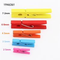 25mm 35mm 45mm 60mm 72mm Color Wooden Clips Photo Clips Clothespin Craft Decoration Clips School Office clips