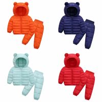 2023 Kids Light Down Coats Cute Baby Girls Winter Clothes with Ear Hoodie Spring Girl Jacket Toddler Children Clothing Boys Coat