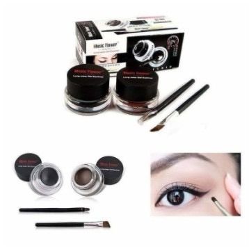 เจลเขียนคิ้ว เจลอายไลเนอร์ 2ตลับกันน้ำ24ชม Music Flower 24 Hours Longwear Gel Eyeliner ที่เขียนคิ้ว อายไลเนอร์