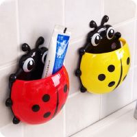 Ladybug Sucker Toothbrush Holder Suction Hooks / Household Items Bathroom Toothbrush Rack /Suction Cup Hanging Organizer /Toothpaste Wall Mount Rack Bathroom Accessories