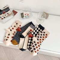 Cute Socks Harajuku Retro Vintage Streetwear Woman Socks Korean Fashion Floral Print Kawaii Sweet Girls Long Socks Gift Socks