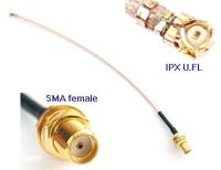 JP-U.FL2SMA-0.2M : Jumper IPX U.FL + RG178(L=20cm.) + SMA female bulkhead