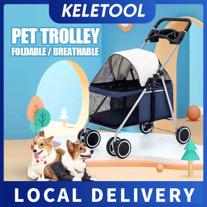 Pet Trolley / Pets Stroller / Cat Stroller Dog StrollerSpecial cat and dog cart out portable