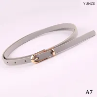 YUNZE เข็มขัดแฟชั่นเรียบง่ายเข้ากับทุกชุดเข็มขัด PU เข็มขัดสายรัดเอวแบบบางเข็มขัดแบบกลัดเข็มขัดปรับได้สำหรับชุดเดรสหน้าร้อนยีนส์