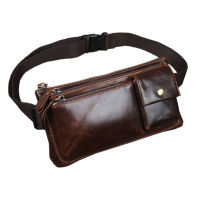 Men Oil Wax Leather Cowhide Vintage Travel Riding Motorcycle Hip Bum Belt Pouch Fanny Pack Waist Purse Clutch Bag