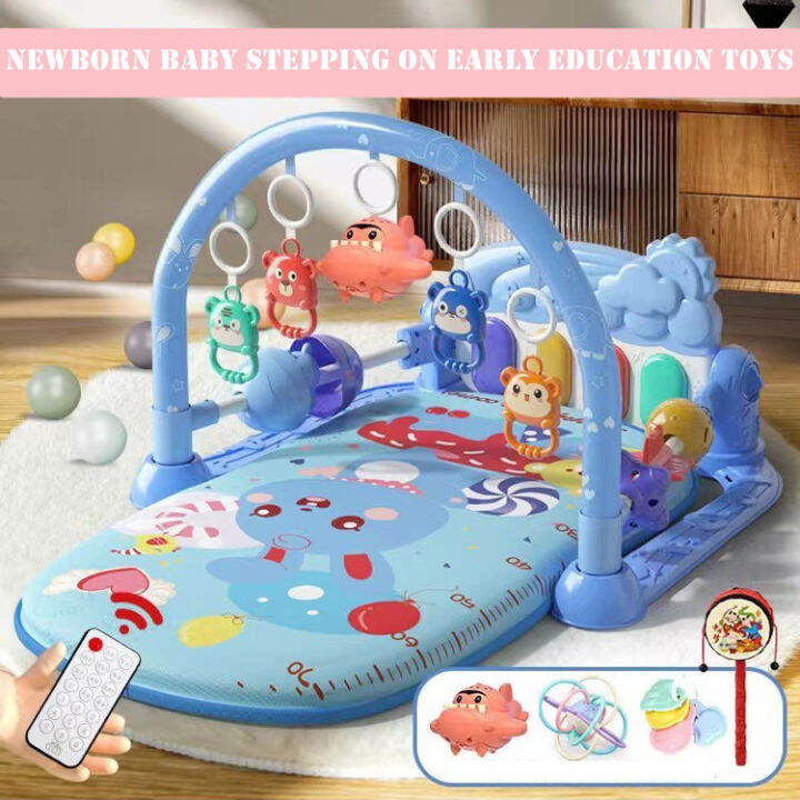 Baby Music Rack Play Mat with Piano Keyboard Early Education Gym