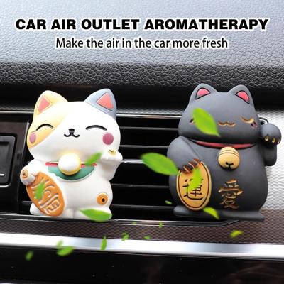 Lucky Cat Car Air Freshener น้ำหอม Diffuser เรซิ่น Art เครื่องปรับอากาศรถยนต์ Outlet Vent น้ำหอมคลิปอุปกรณ์ตกแต่งภายในอัตโนมัติ-dliqnzmdjasfg