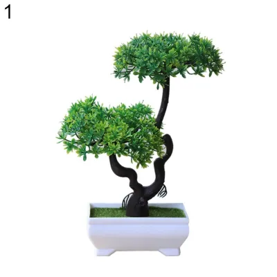 Artificial Plant Tree Bonsai Fake Potted Ornament Home Hotel Garden Decor Gift Small Tree Pot Plants Fake Flowers Decoration