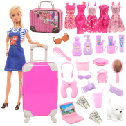 Barwa Fashion New 32 Items Set Doll Clothes Accessories 1 Trunk+1