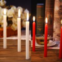 【JH】 and white long rod candles emergency general smokeless romantic wedding candlelight dinner