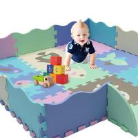 EVA Foam Play Mat with Fence Baby Puzzle Jigsaw Floor Mats Thick Car Pad For Kids Educational Toys Activity Pad Random Color