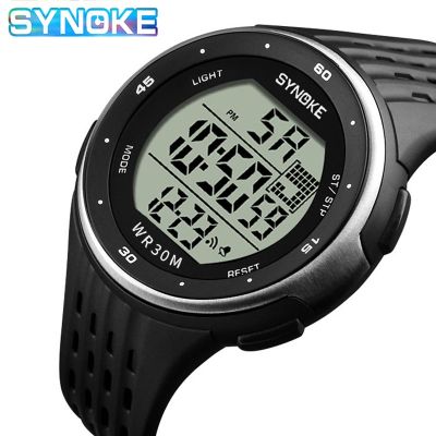 （A Decent035）SYNOKE MenWatchDisplayMale Wristwatch Chronograph Calendar Alarm WeekWatches Relogio Masculino