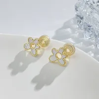 [COD] mother-of-pearl flower mosquito coil ear clip French daisy Hyun Ya fresh retro niche design